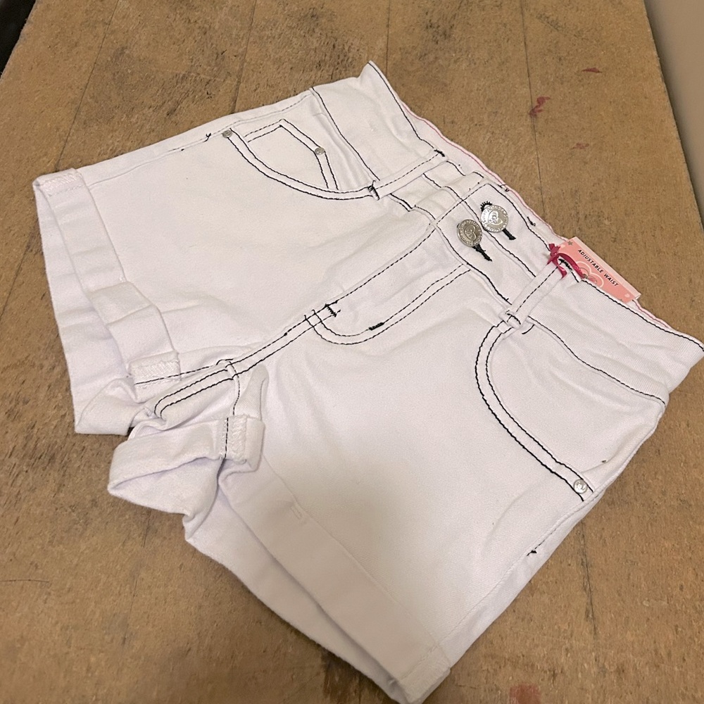Girls white jean shorts
